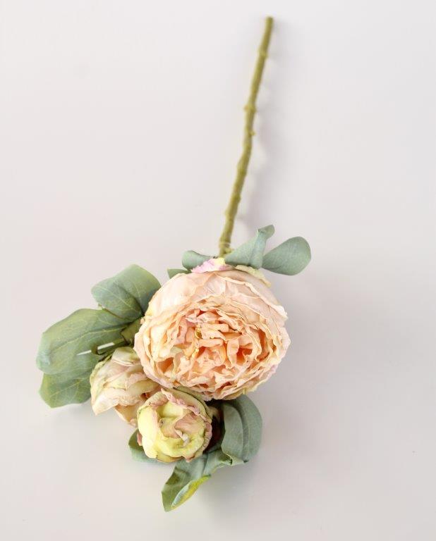 Pink 3 Stem Peony Spray